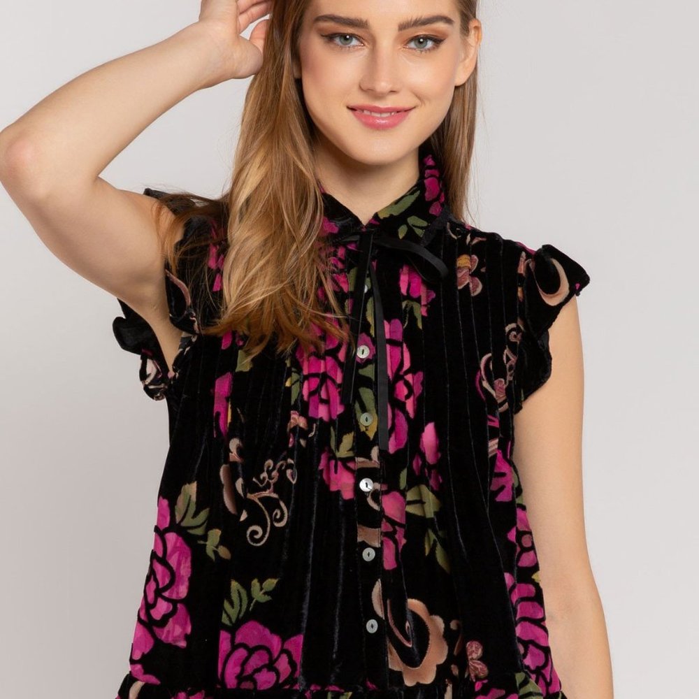 Black Floral Top